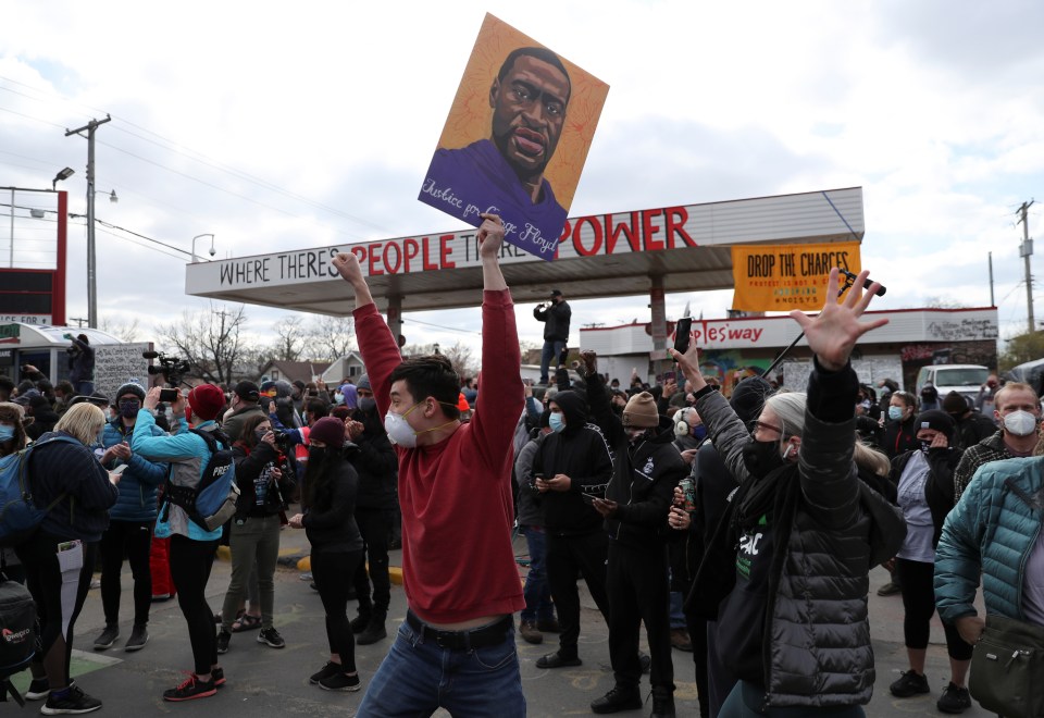 People took to the streets to pay tribute to Mr Floyd and show their support for the verdict