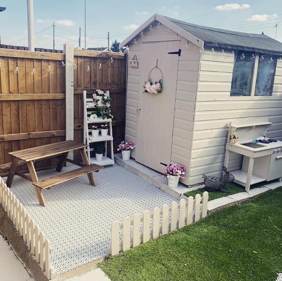 One couple transformed their shed into a beautiful two-storey playhouse