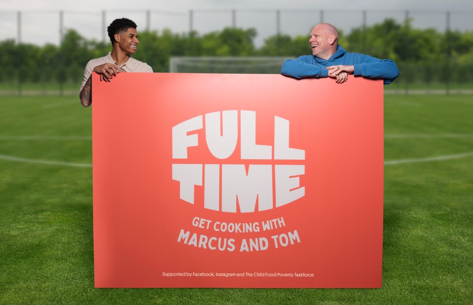 Tom will be teaching Marcus how to get going in the kitchen — with families following along too — in their new campaign Full Time Meals: Get Cooking With Marcus And Tom