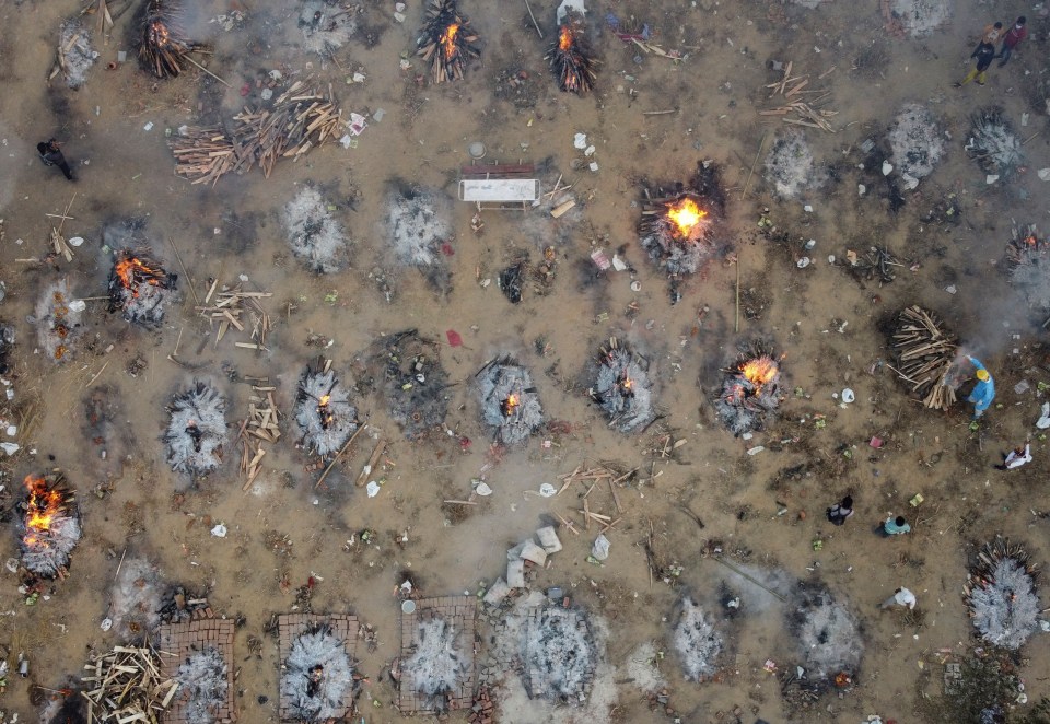 A mass cremation of victims who died due to coronavirus disease in New Delhi