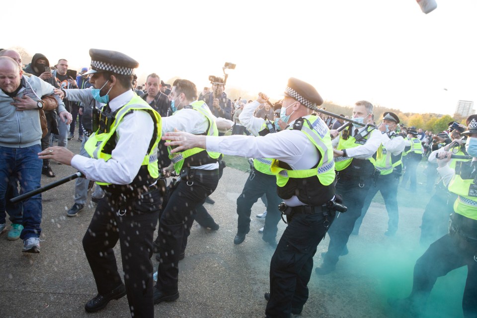 Scenes turned ugly following a day of protests