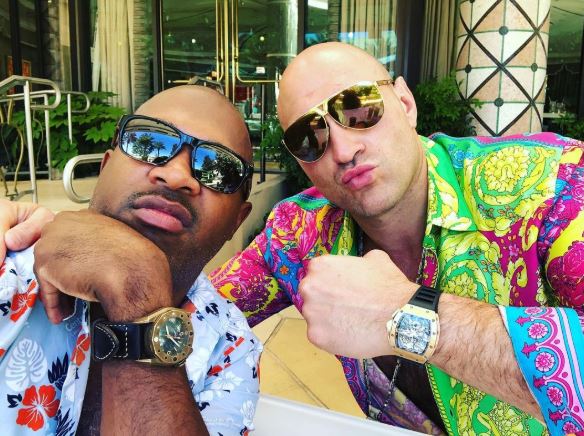 Tyson flaunts his Richard Mille Felipe Massa Ivory Rose Gold Chronograph, which costs a staggering £500,000