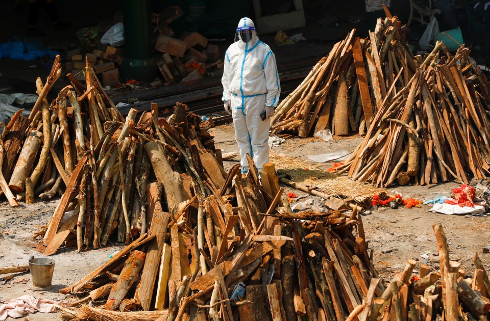 Multiple funeral pyres being lit