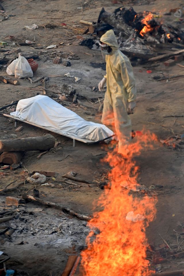 New pyres are lit constantly in a 'conveyor belt of death'