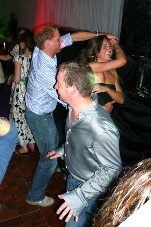 Prince William and Kate Middleton dancing on his 26th birthday night in the club Bouji's tent at the Beaufort Polo club in Gloucestershire in 2008