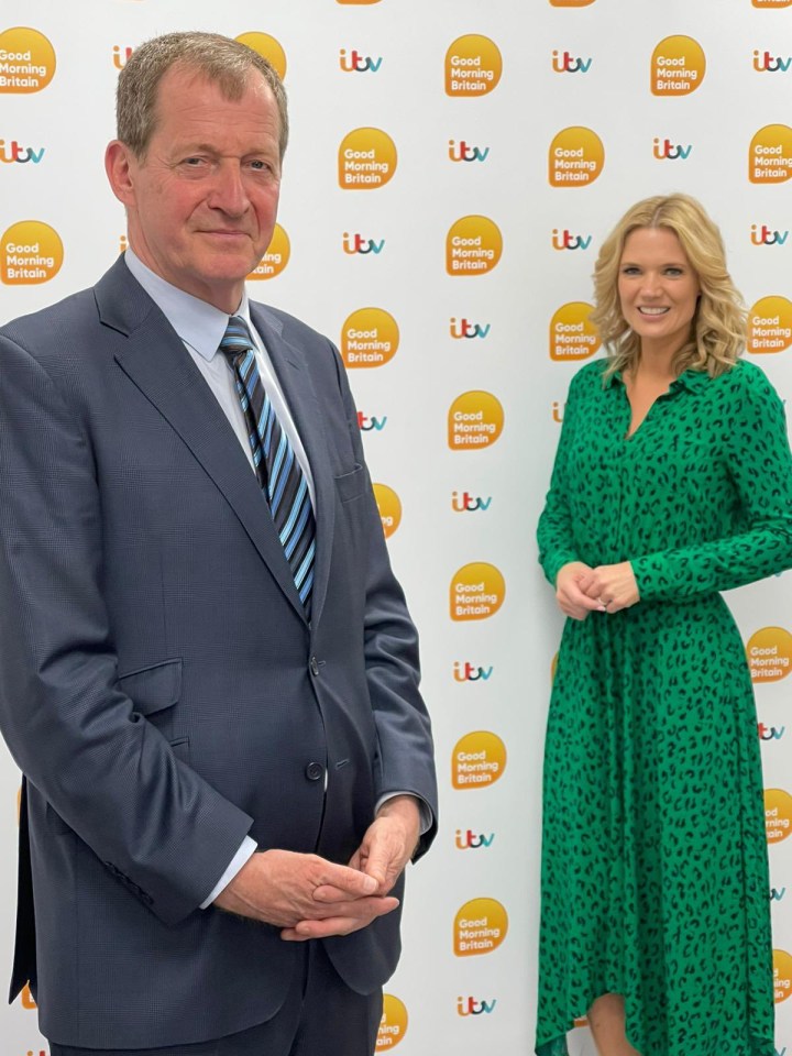 Alastair – pictured with Charlotte Hawkins – says he won’t be the new Piers