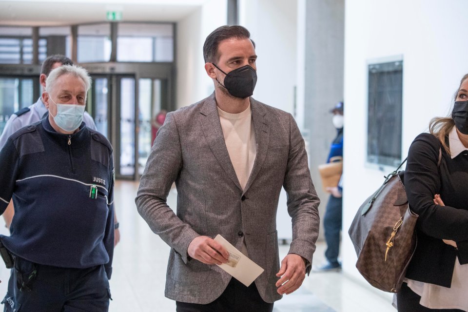 The former Germany international arriving in court