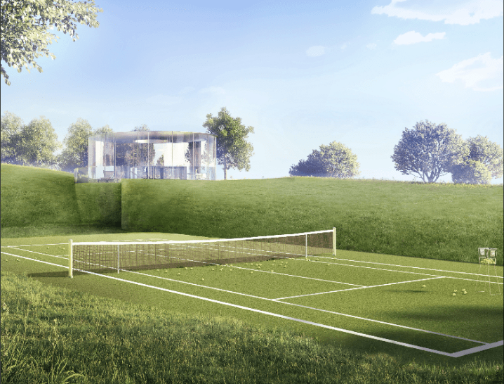 The plans also include sunken tennis courts