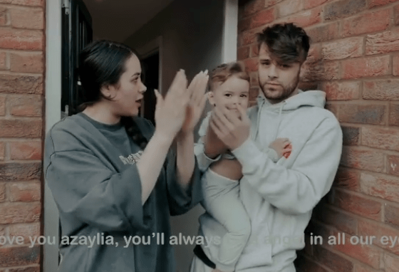 Marnie Simpson and Cody clapped with their son Rox