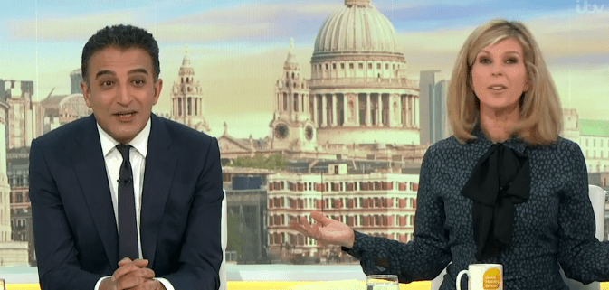 Adil Ray and Kate Garraway enjoyed an innuendo on today's GMB