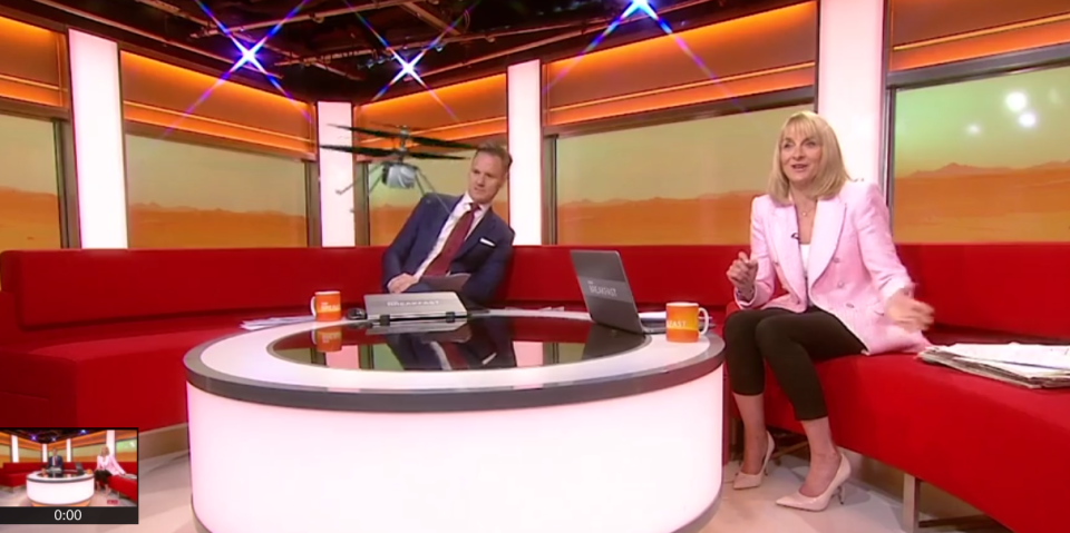 Louise Minchin shrieked for her co-host Dan Walker to ‘watch out!’