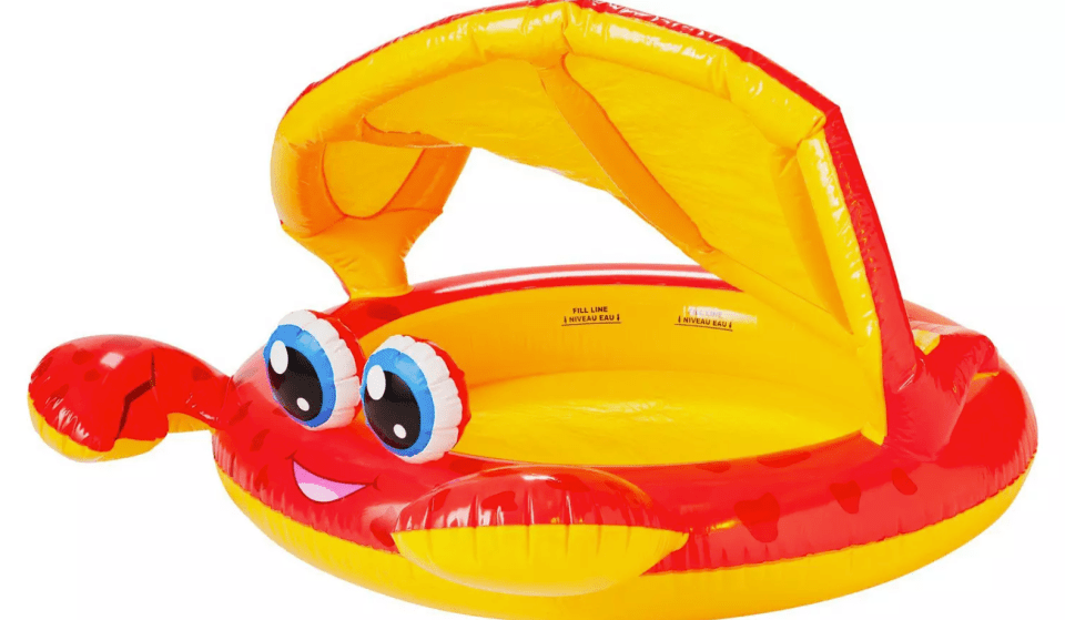 Argos is selling an inflatable grab with a sun shade that can be used as both a paddling pool and ball pit