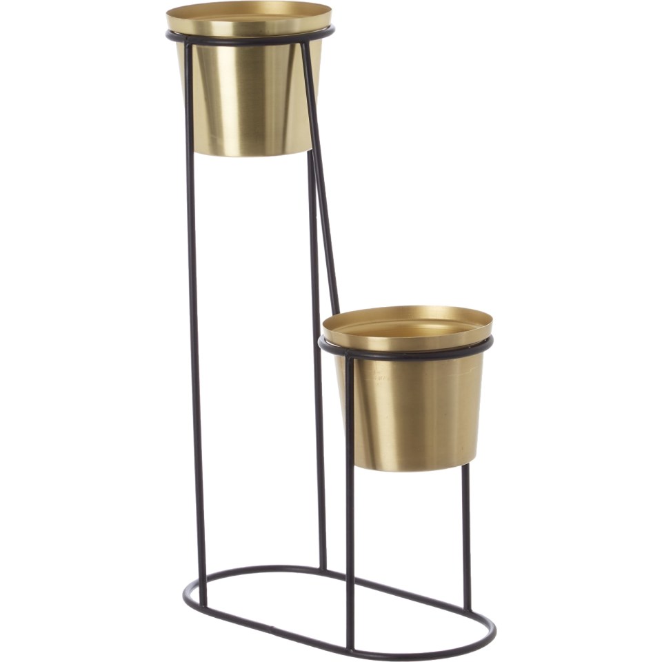 Give your indoor plants the edge in this gold plant pot stand