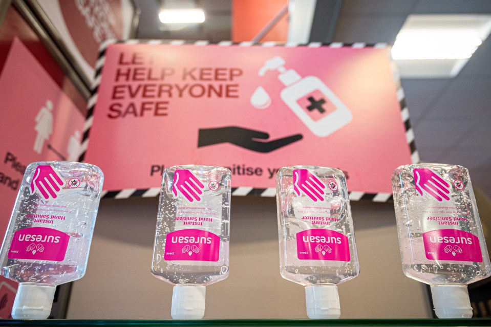 Hand sanitiser stations have been put up around the store