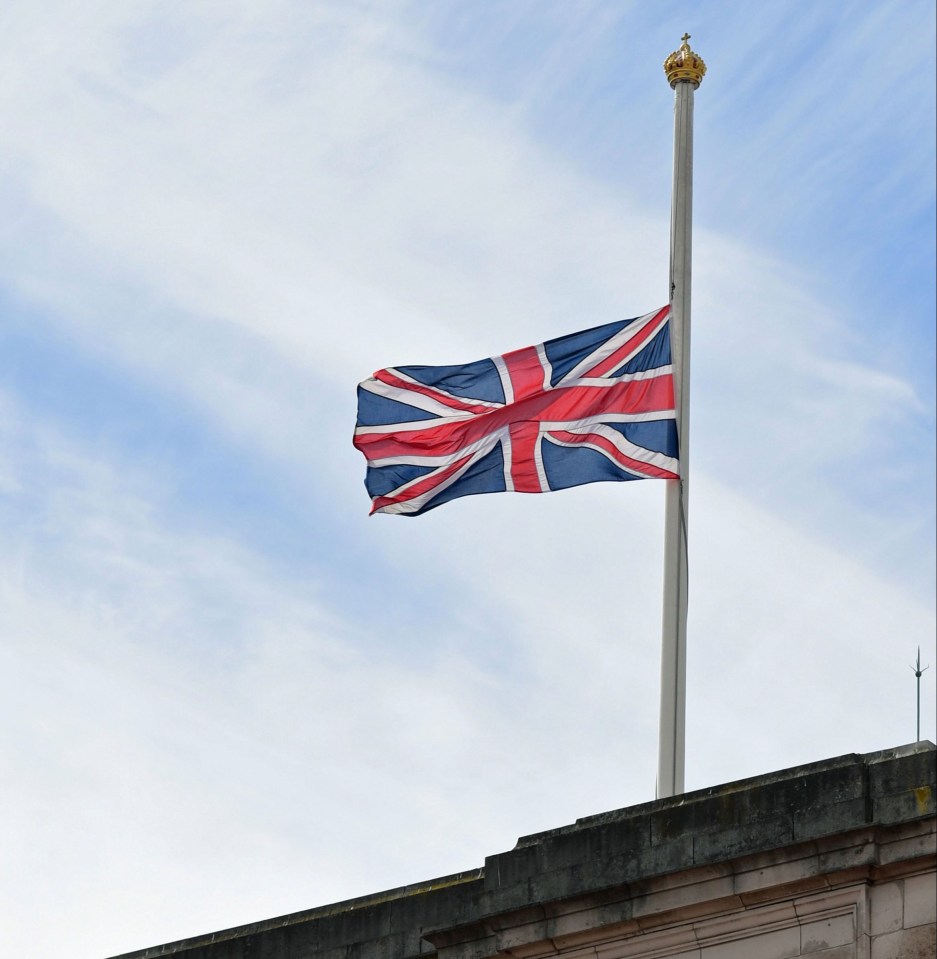 The Union Flag flies at half mast on top of Buckingham Palace, London, after it was announced that the Duke of Edinburgh has died at the age of 99