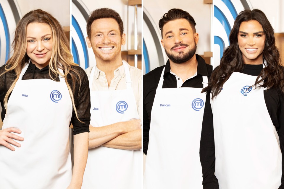 Celebrity Masterchef stars Rita Simons, Joe Swash, Duncan James and Katie Price