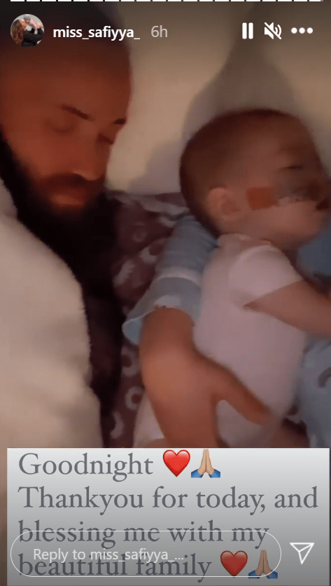 Ashley can be seen sleeping alongside his daughter in a sweet video