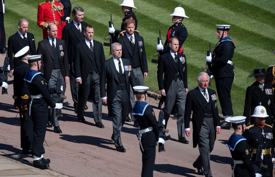 The Prince of Wales, 72, led the procession of his father's coffin