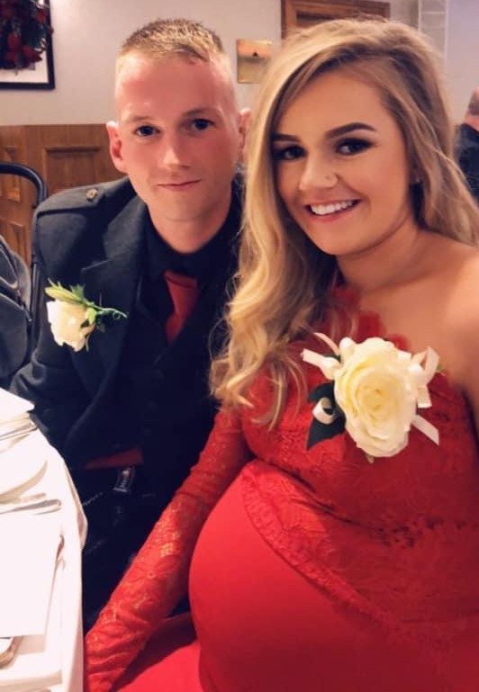 Eddie McEwan, 28, and partner Christie who have a newborn son together