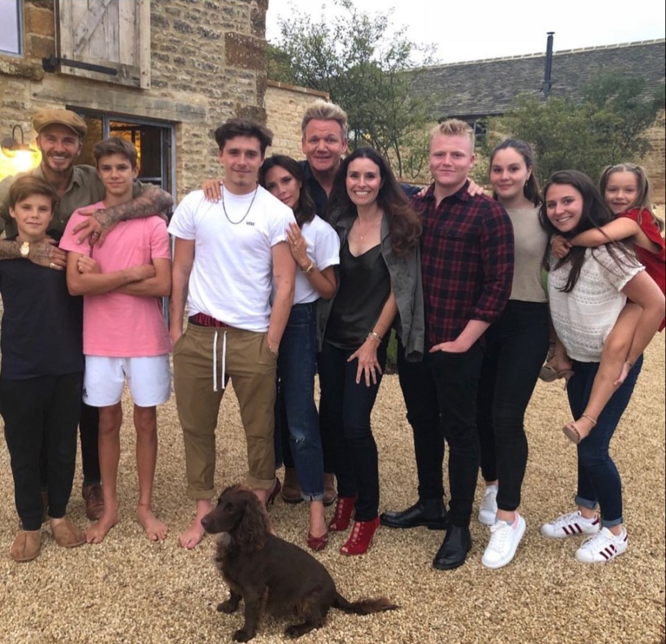 Gordon Ramsay and his brood came to stay with the Beckhams in the Cotswolds