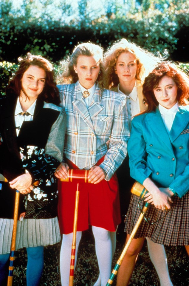 Lisanne, second right, played school cheerleader Heather McNamara