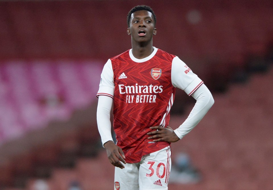 Nketiah, 21, started as Arsenal lost 1-0 to Everton on Friday night