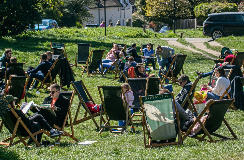 In leafy Wimbledon, pub drinkers opted for deck chairs