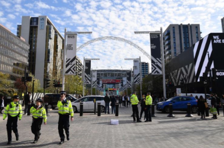 Police monitored the situation as usual on Wembley match-day