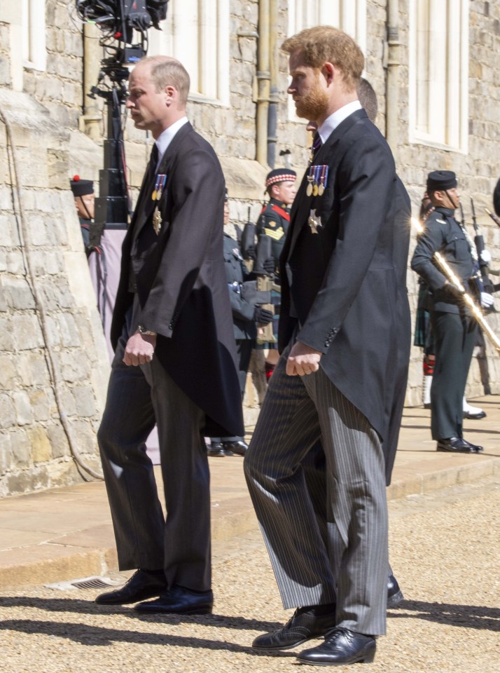 Prince William and Harry walked behind the coffin at Prince Philip’s funeral