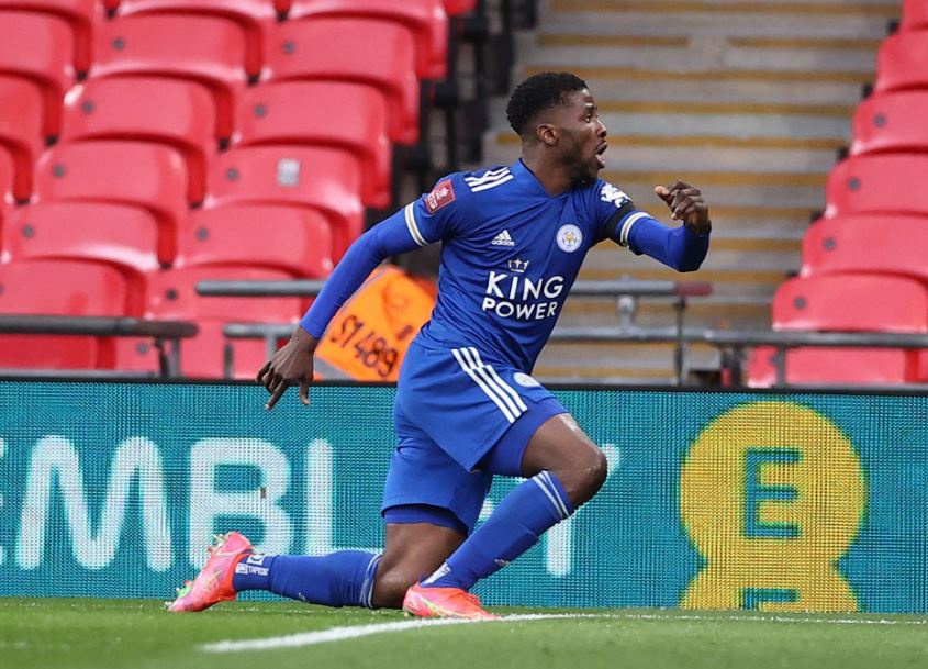 Matchwinner Kelechi Iheanacho is off and running to celebrate