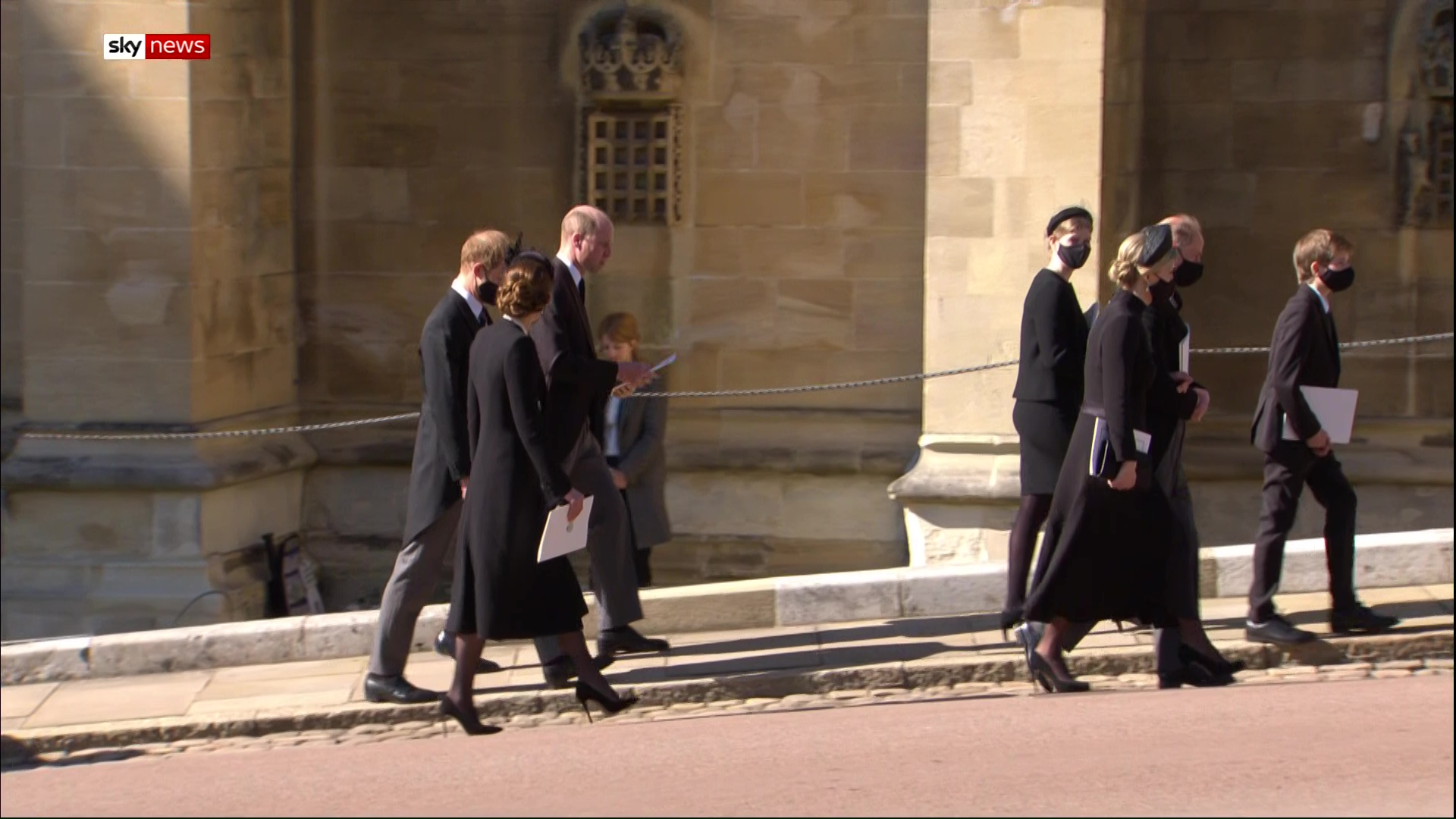 The royals, including Kate, all left the ceremony together