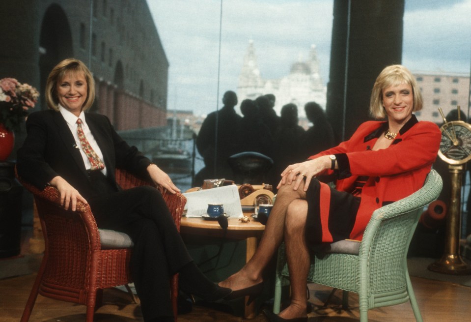 Judy Finnigan as Richard Madeley and Richard Madeley as Judy Finnigan in 1992