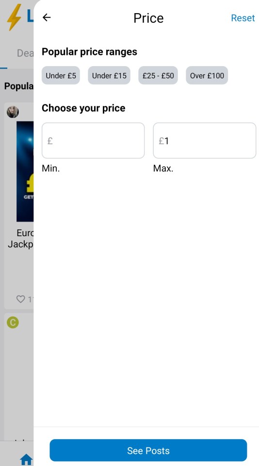 To find the bargain deals, you’ll need to set a maximum price of £1 in the filter option