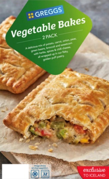 Greggs is recalling vegetable bakes sold at Iceland over fears they contain pieces of glass