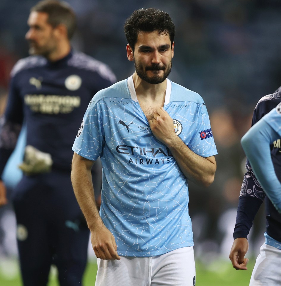 City star Ilkay Gundogan found it hard to keep back the tears