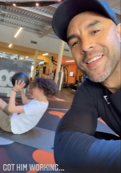 Alex Beresford has joined his son Cruz in the gym