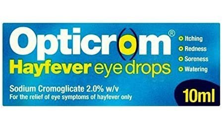 Opticrom hay fever eye drops are £4.50 from Amazon