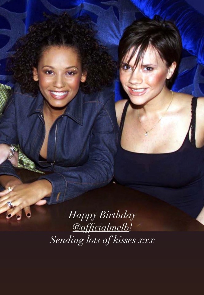 Victoria wished her forme bandmate Mel B a happy birthday