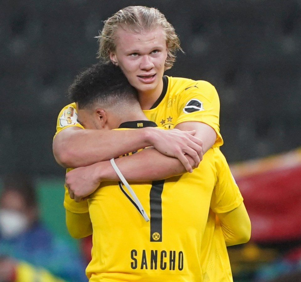 Erling Haaland and Jadon Sancho both scored twice in the stunning win