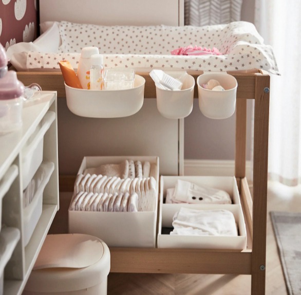 The bargain changing table is from Ikea and cost just £25