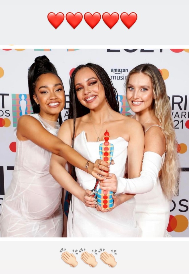 Jesy Nelson showed her love for the Little Mix girls tonight after they made Brit award history