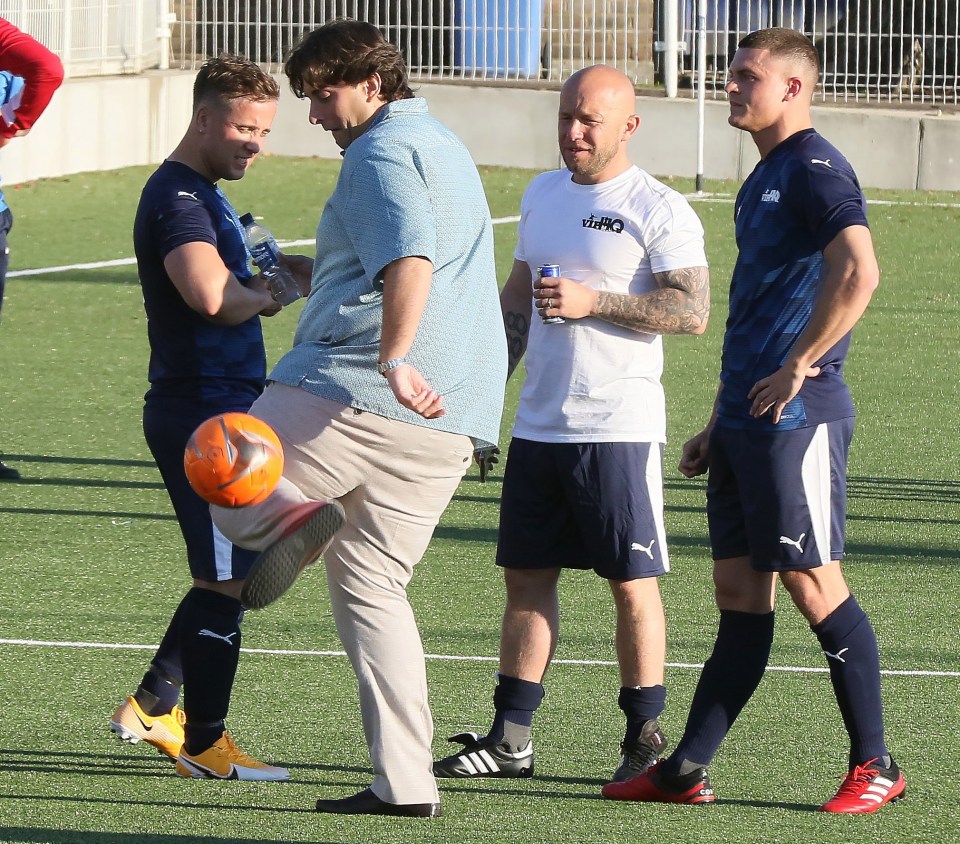 Arg showed off his footie skills on the pitch