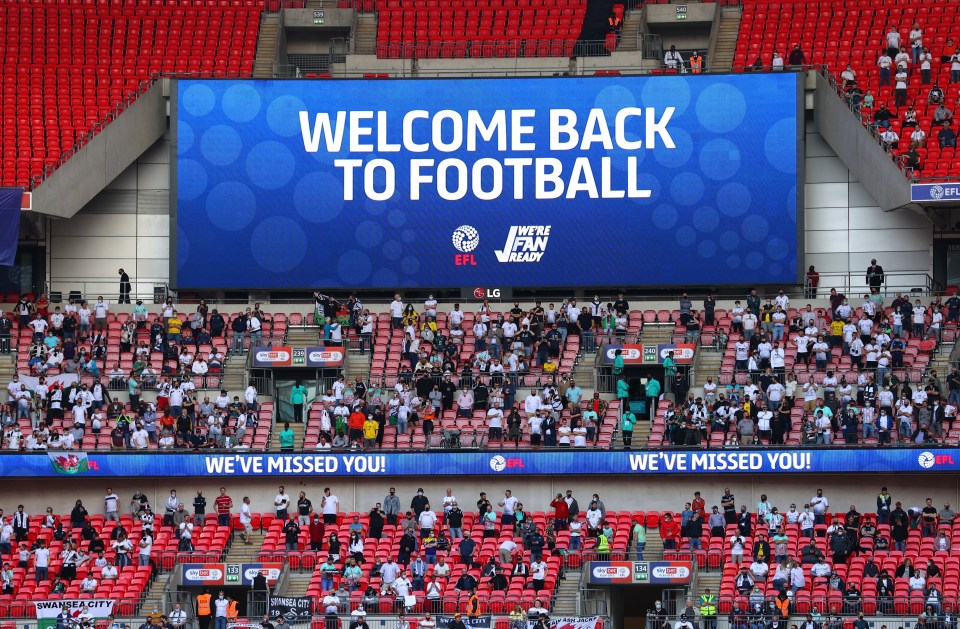 Football is finally getting back to 'normal' - with almost 12,000 inside Wembley today