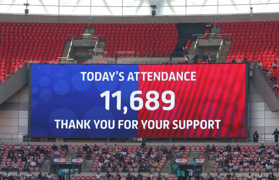 Almost 12,000 fans were at Wembley for the Championship play-off final