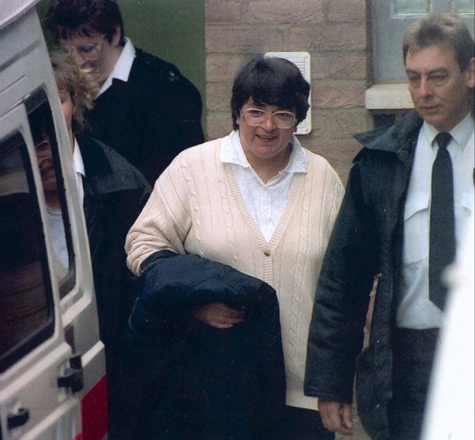 Rose West leaving Gloucester Magistrates Court in 1994