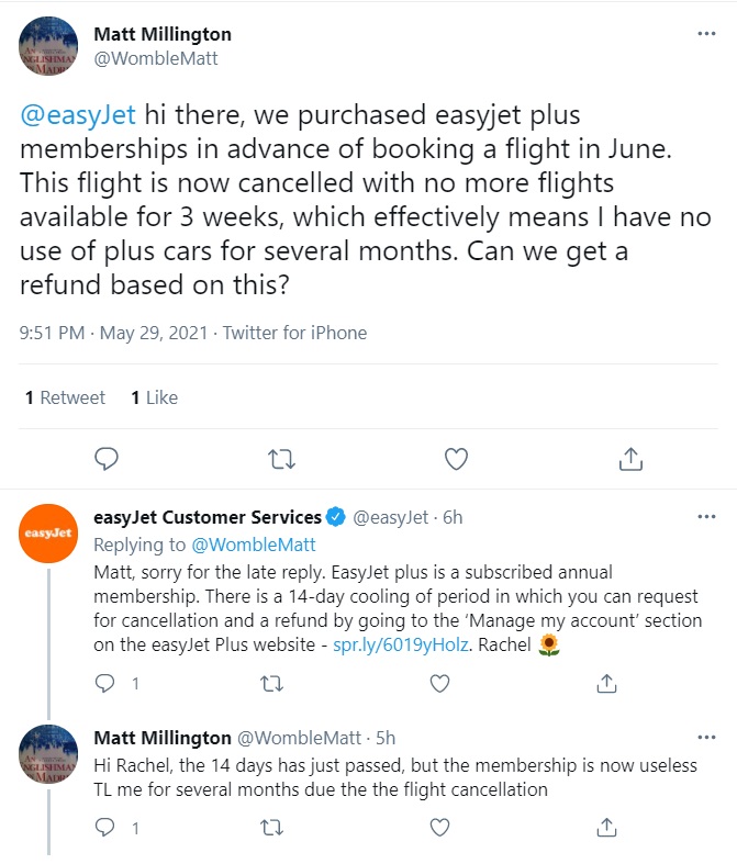 EasyJet is also refusing to refund customers who have paid for now-useless optional extras