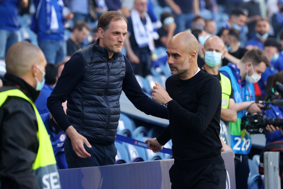 Thomas Tuchel and Pep Guardiola pre-match