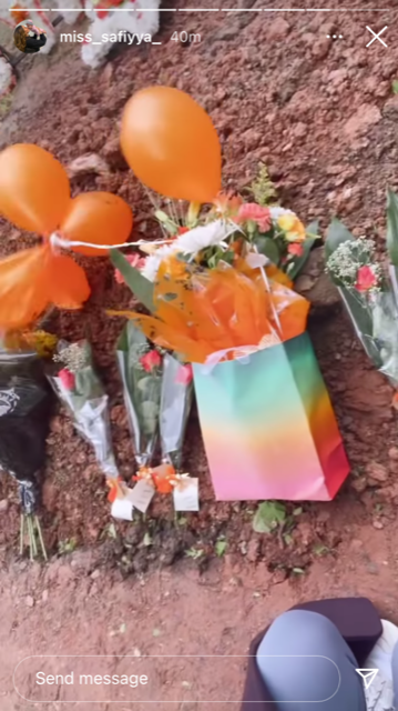 Azaylia had been left balloons and flowers from loved ones