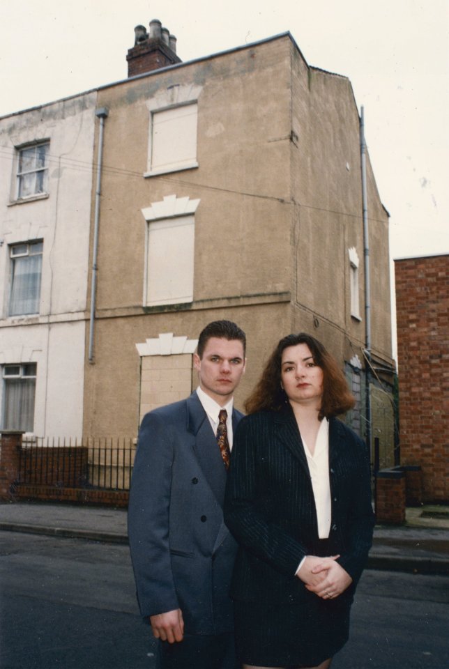 Stephen and Mae west outside 25 Cromwell Street in 1995