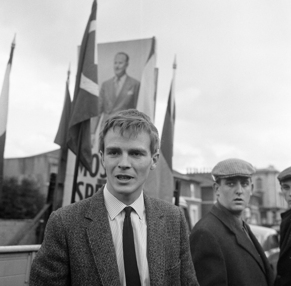 Mosley attends one of his dad’s rallies in 1982